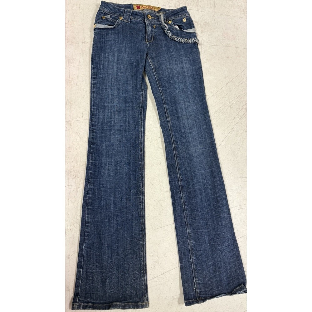 Apple Bottom Jeans Womens Size 4 Blue Denim Boot Cut Embroidered